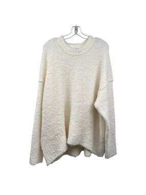 French Connection Womens Chunky Knit Sweater Long Sleeve Ivory Size Large